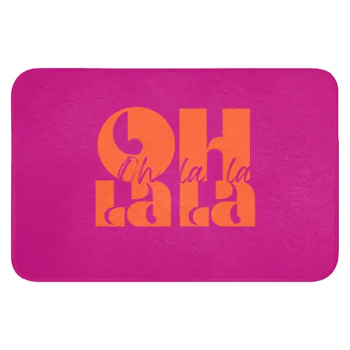 Oh la la - Roze - Oranje - Gestapelde letters Badmat klein -3d