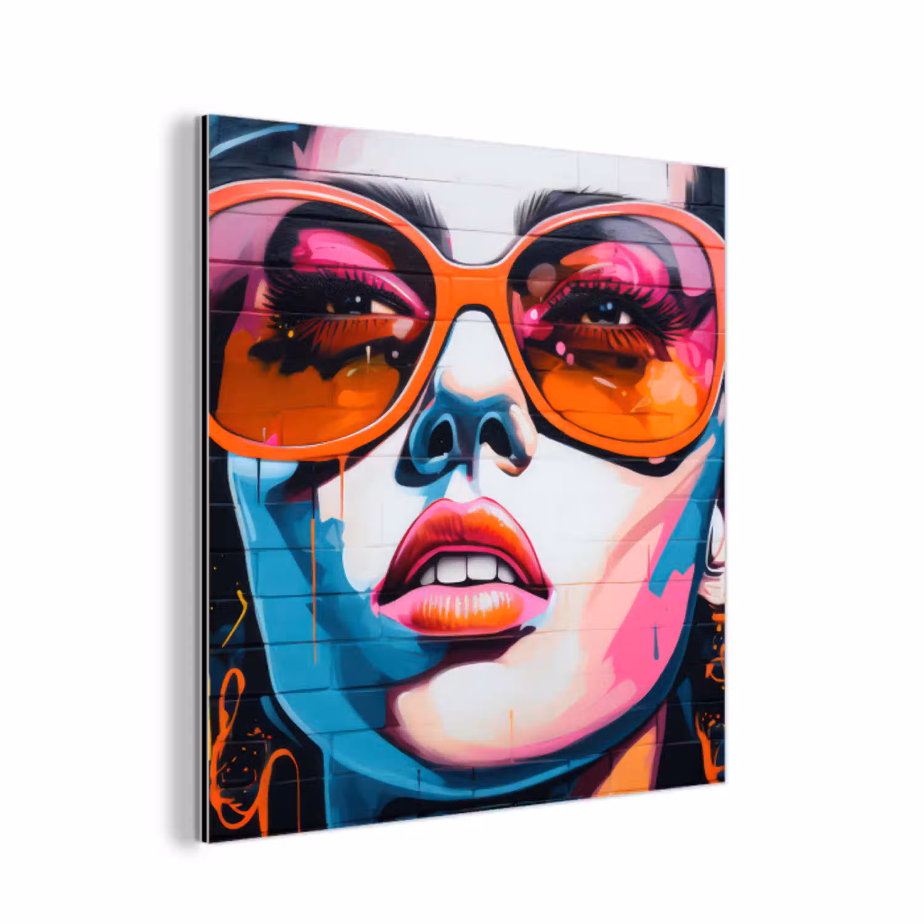Vrouw - Bril - Kleuren - Graffiti aluminium wit klein -3d