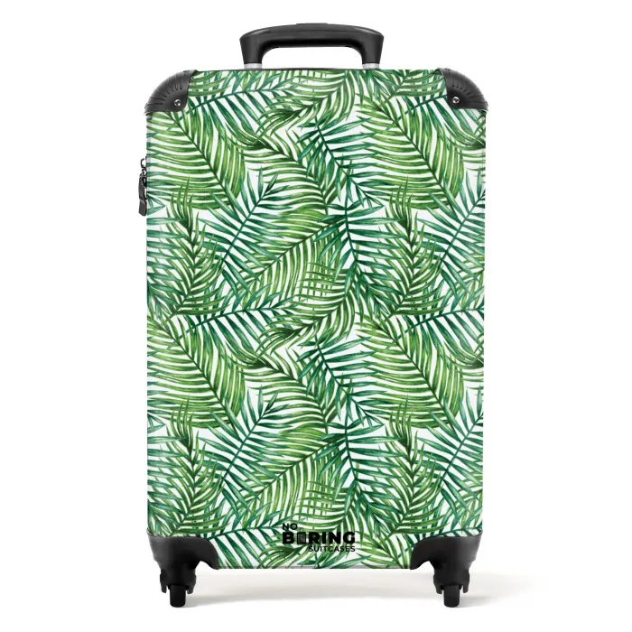 Palm bladeren patroon kleurrijk NBS - Handbagage koffer - Volwassenen Unisex middel -productfoto_recht