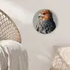 Vogel - Realistisch - Veren - Bruin Wandcirkel kunststof plaat 5mm dik klein -sfeer5