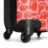 Patronen - Patroon van vervormde emoji's op roze achtergrond NBS - Handbagage koffer - Kinderen Unisex middel -wiel