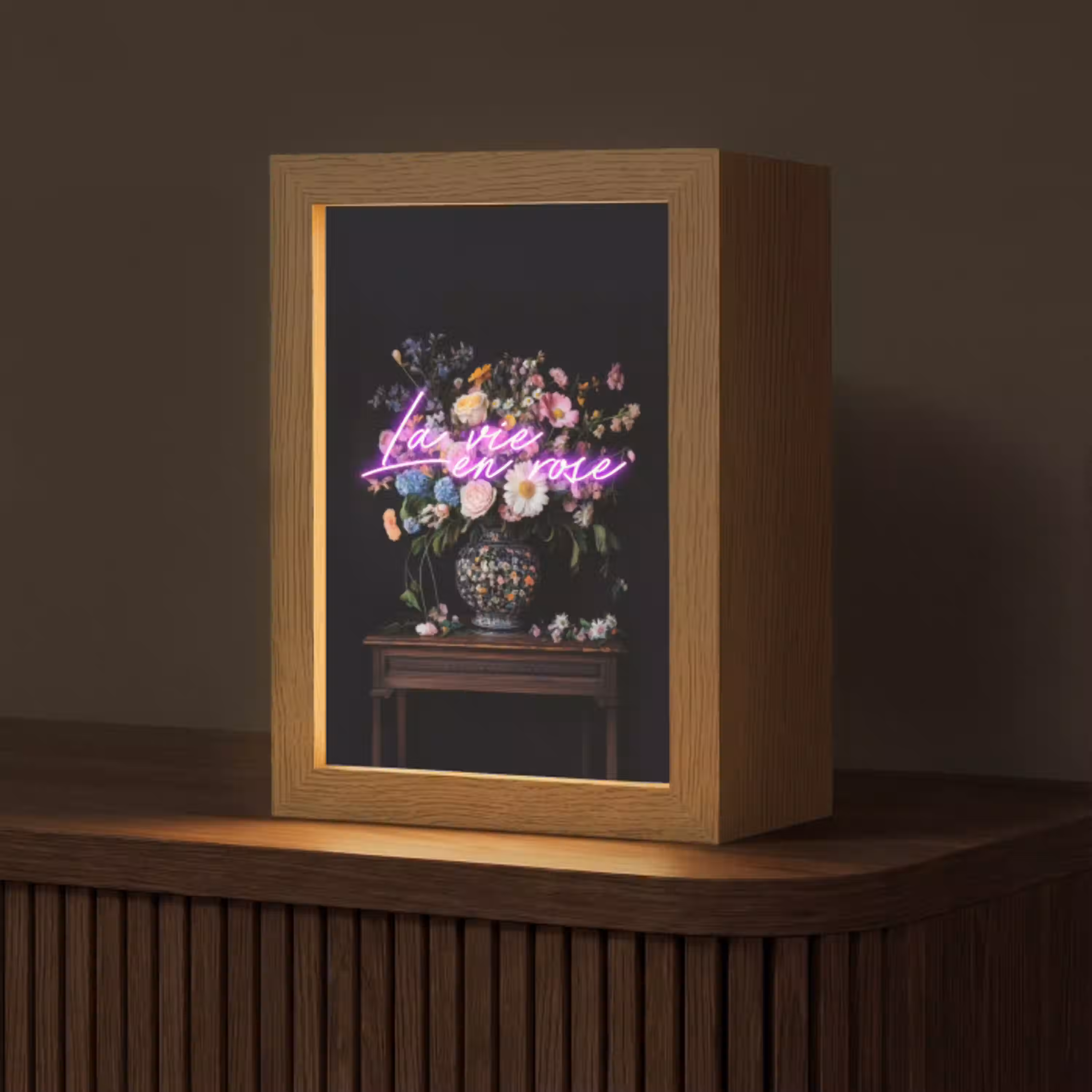 Neon - Vaas - Bloemen Light Box met kabel (Tafellamp) klein -z3d_website