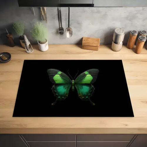 Vlinder - Groen - Opvallend Inductie beschermer vinyl 3mm klein -sfeer5