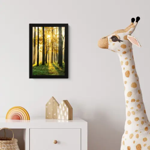 Bos - Zon - Bomen - Gras - Landschap  - Natuur fotolijst zwart zonder passe partout klein -usfeer4_kinderkamer