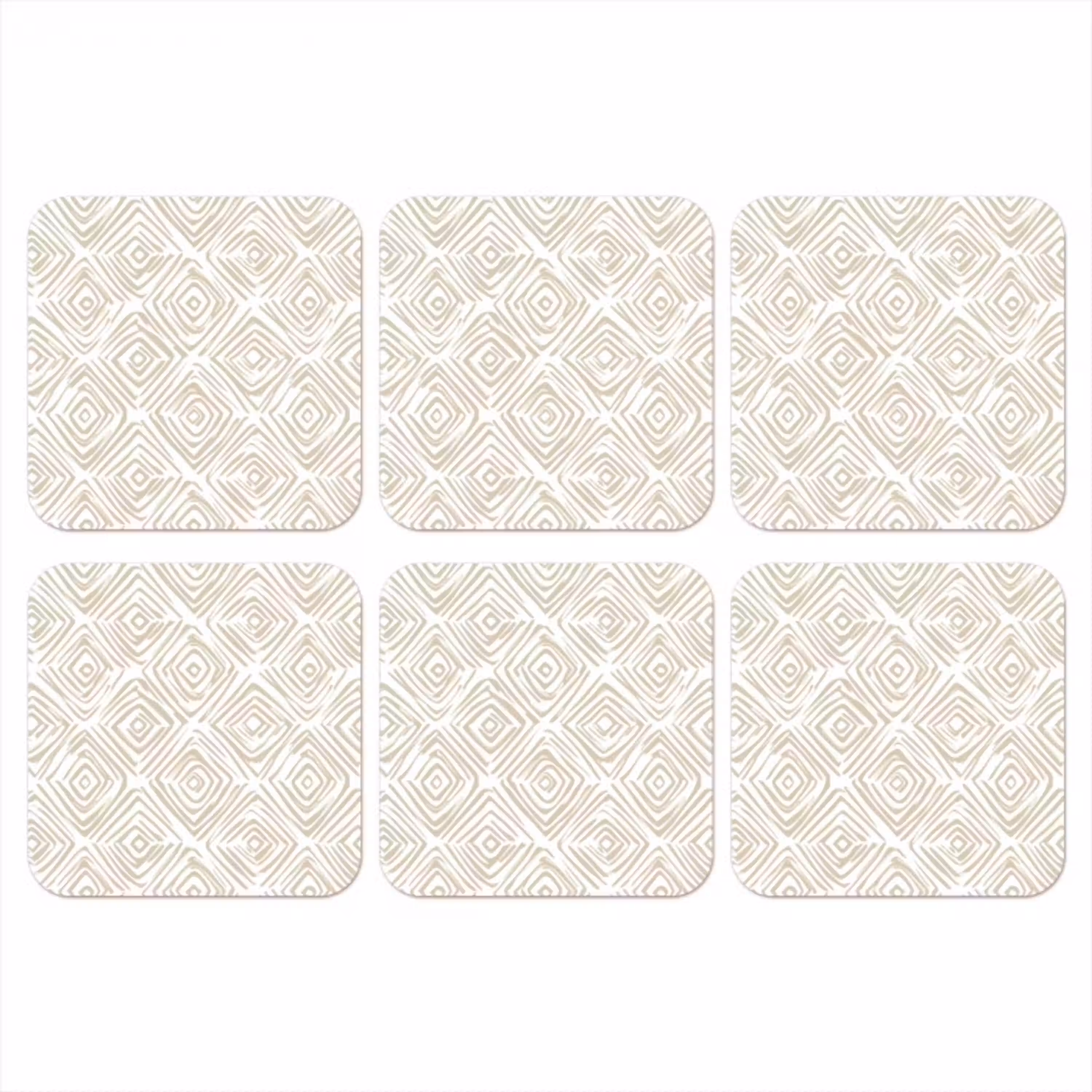 Abstract - Ruit - Beige onderzetter kurk middel 366 -3d