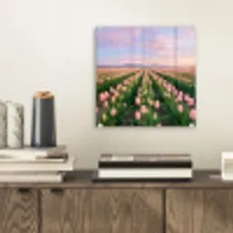 Tulpen - Landschap - Roze plexiglas 5mm klein -sfeer1