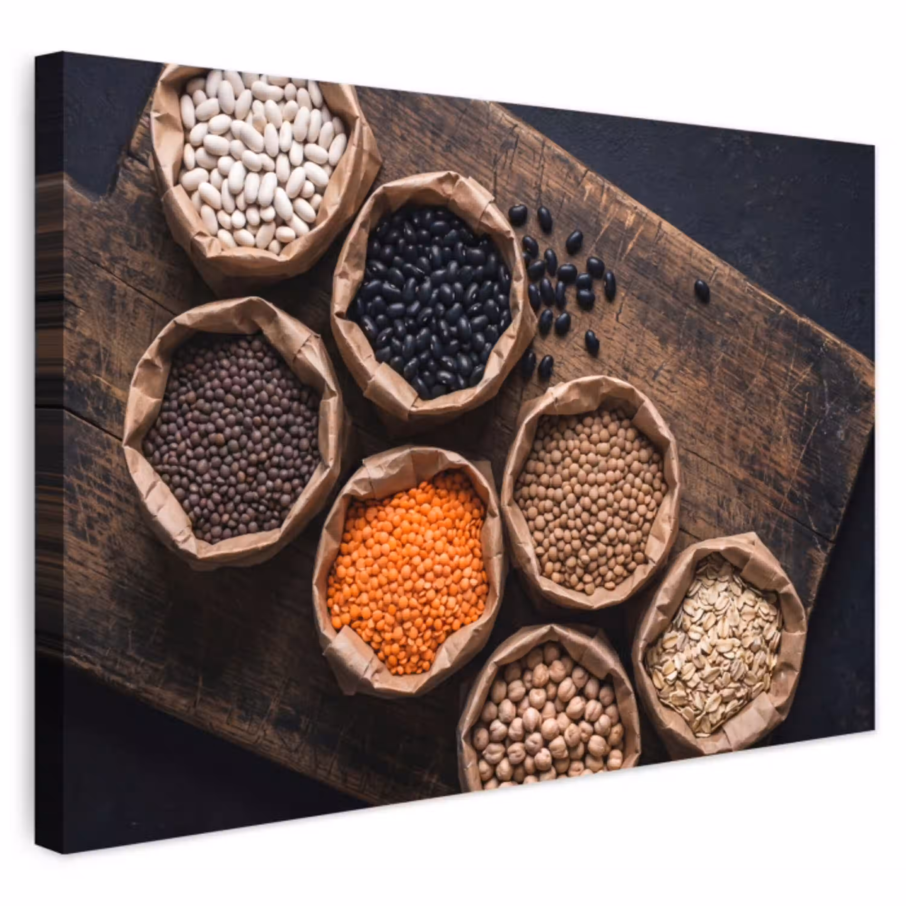 Eten - Zakjes - Voeding Tuinposter op houten frame 2 cm dik klein -3d