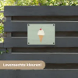 Illustratie - Ijsje - Spikkels - Kers tuinposter los doek klein -sfeer3