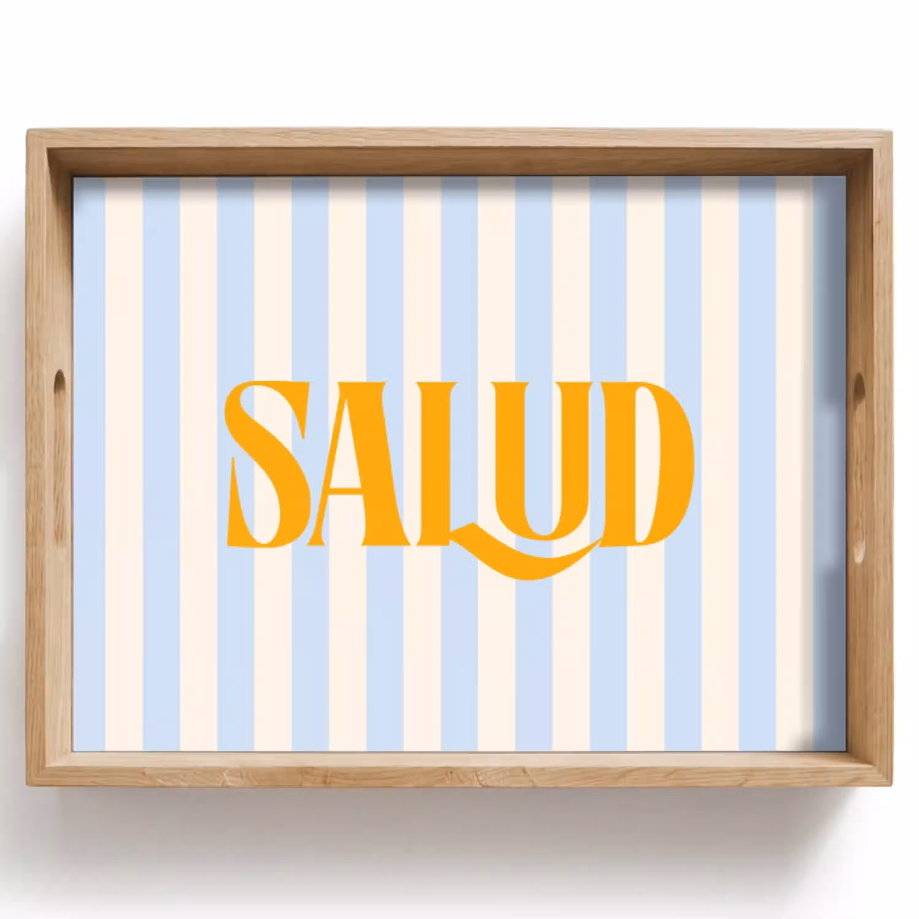 Oranje - Blauw - Strepen - Salud Dienblad Rechthoek middel -z3d_shopping