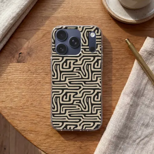 Grafisch - Lijnen - Zwart Telefoonhoesje iPhone 17 Pro klein 878 -sfeer1
