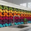 Haakpatronen - Retro - Regenboog keuken achterwand 2 middel 871 -3d_schuin