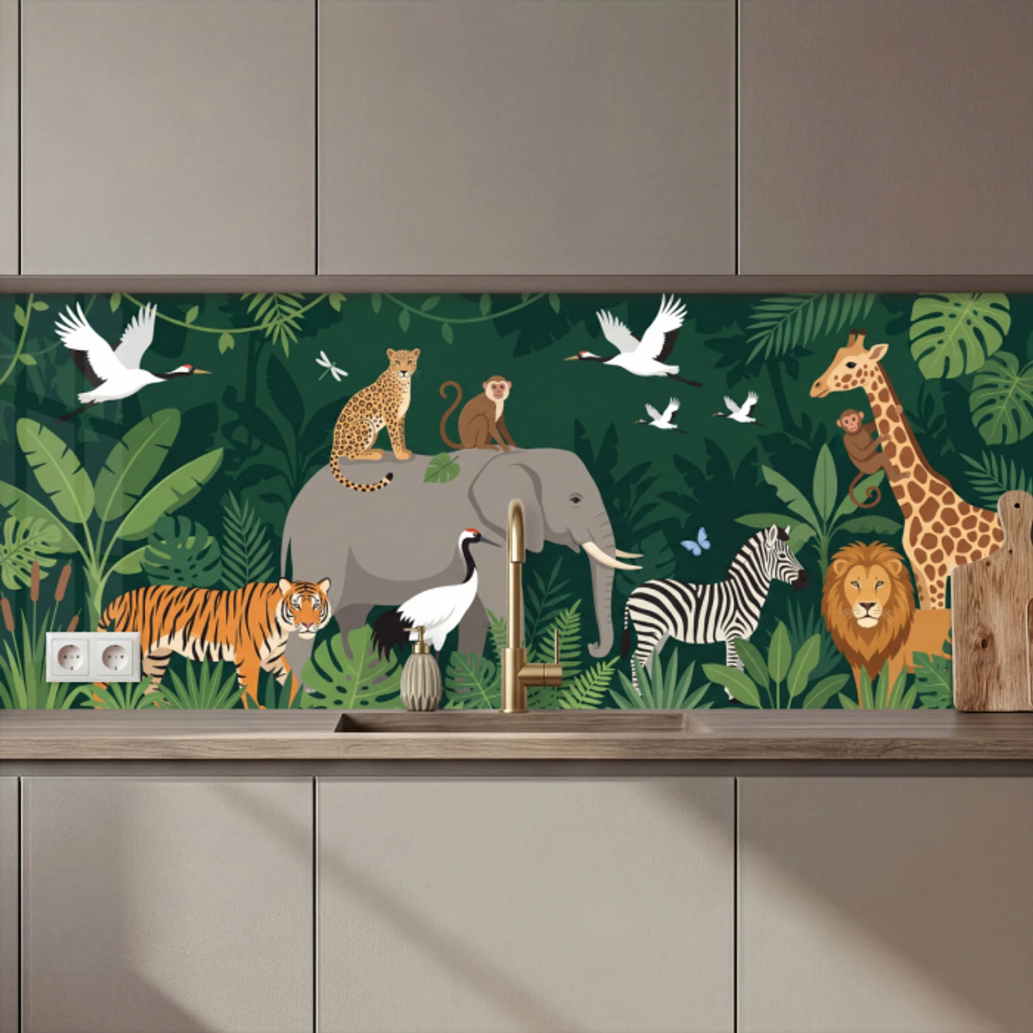 Tropisch - Jungle -  Groen keuken achterwand 2 middel zz_3dshopping