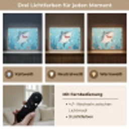 Haai - Vissen - Blauw - Onderwater Light Box met batterij (Wandlamp) middel -USP_lichtkleurDE