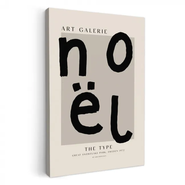 Quotes - Noël - Zwart - Beige - Kerst KitchenYeah - Keuken - Canvas klein -3d