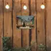 Kerstsfeer - Stadsplein - Kleurrijk tuinposter los doek klein -sfeer1