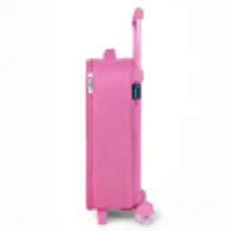 Bruine hond met roze bril en kauwgombal Kinderkoffer - Roze klein -productfoto_zijkant