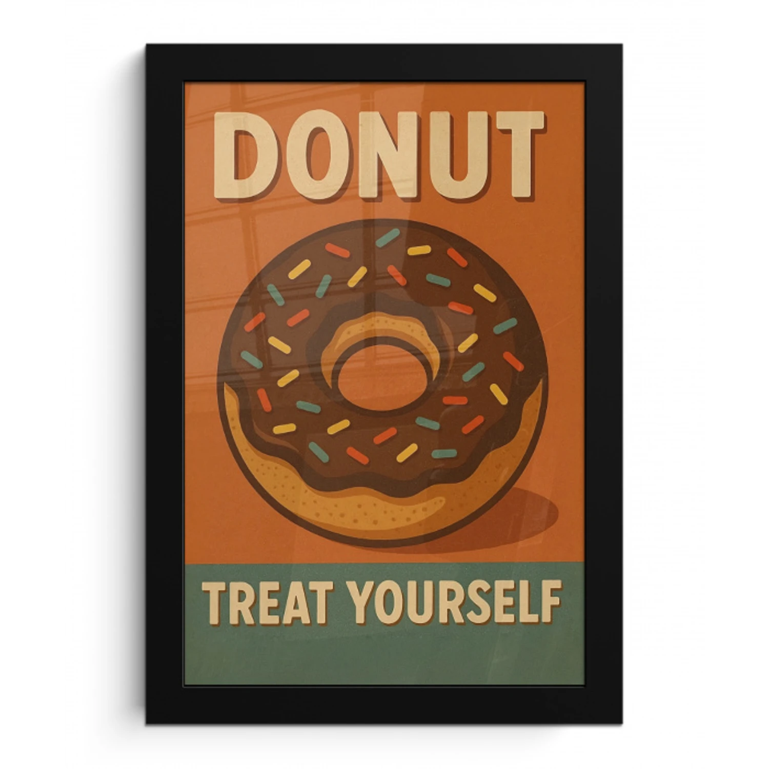 Donut - Spikkels - Kleurrijk - Quote fotolijst zwart zonder passe partout klein -3d