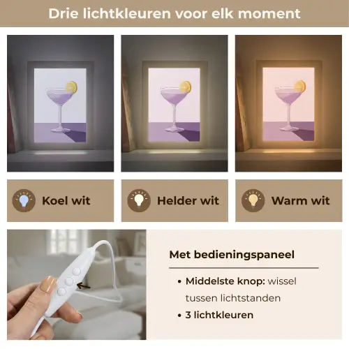 Cocktail - Paars - Minimalistisch - Citroen Light Box met kabel (Tafellamp) klein -USP_lichtkleurNL