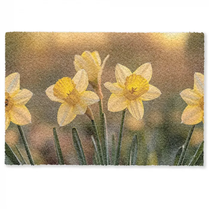 Bloemen - Geel - Wazig Deurmat klein -zkaufland3d