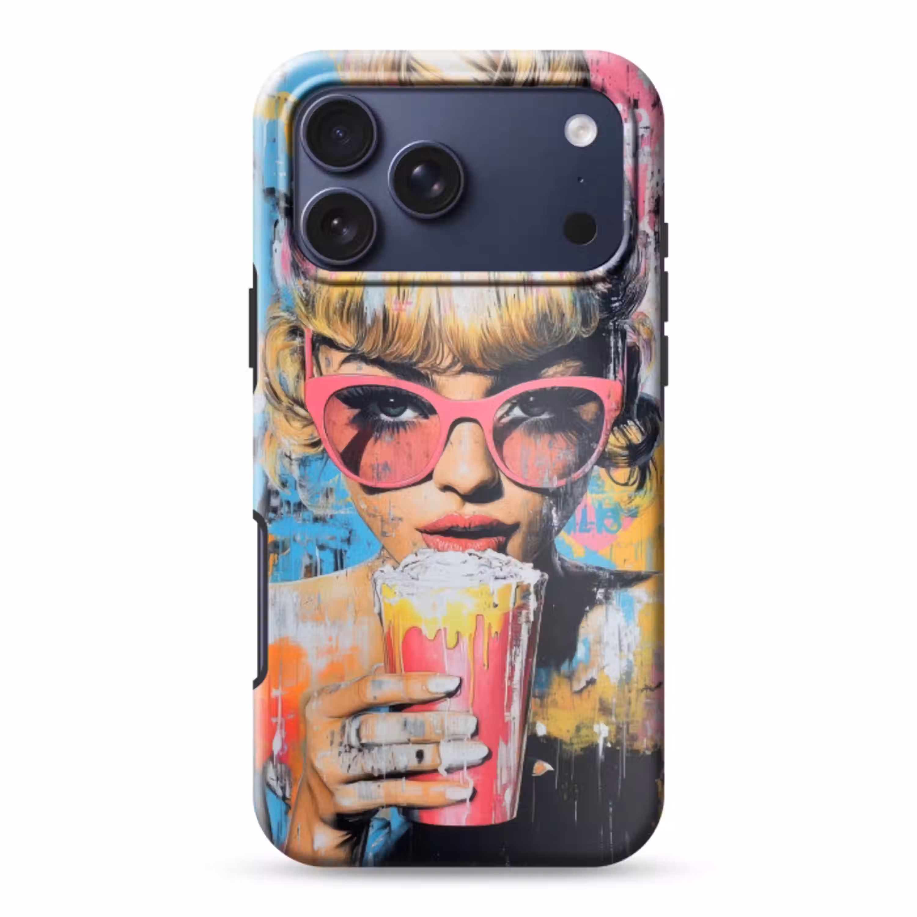 Zonnebril - Vrouw - Kleurrijk - Verfspetters Toughcase MagSafe Apple iPhone 17 Pro Max klein -3d