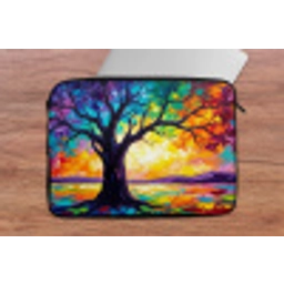 Boom - Landschap - Natuur - Abstract - Kleurrijk laptophoes neopreen klein -tafel