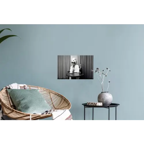 Vrouw - Bubbels - Zwart - Wit Muursticker klein -plant