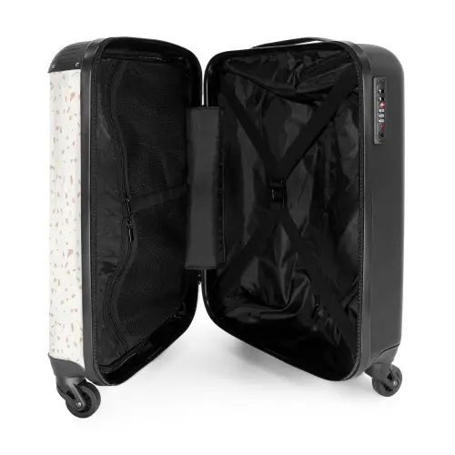 Terracottaspetters op crèmekleur NBS - Handbagage koffer - Volwassenen Unisex middel -binnenkant