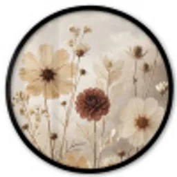Wilde bloemen - Botanisch - Vintage - Natuur - Rustiek Fotolijst rond zonder passe partout klein -3d