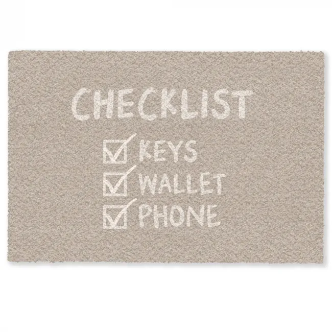 Deurmat - Quote - Checklist - Beige
