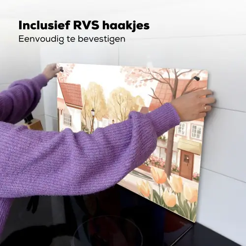 Dorpsplein - Fontein - Tulpen Inductie beschemer met haakjes klein -ky-ophangen-nl