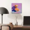 Teddybeer - Schaduw - Penseelstreken - Paars aluminium wit klein -sfeer5
