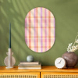 Pastel - uitpatroon - Geometrisch Wandcirkel Ovaal Forex klein 630 -sfeer2