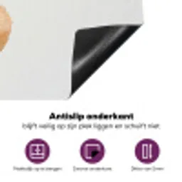 Papavers - Botanisch - Roze Inductie beschermer vinyl 3mm klein -zzzzzzz-cc-onderkant