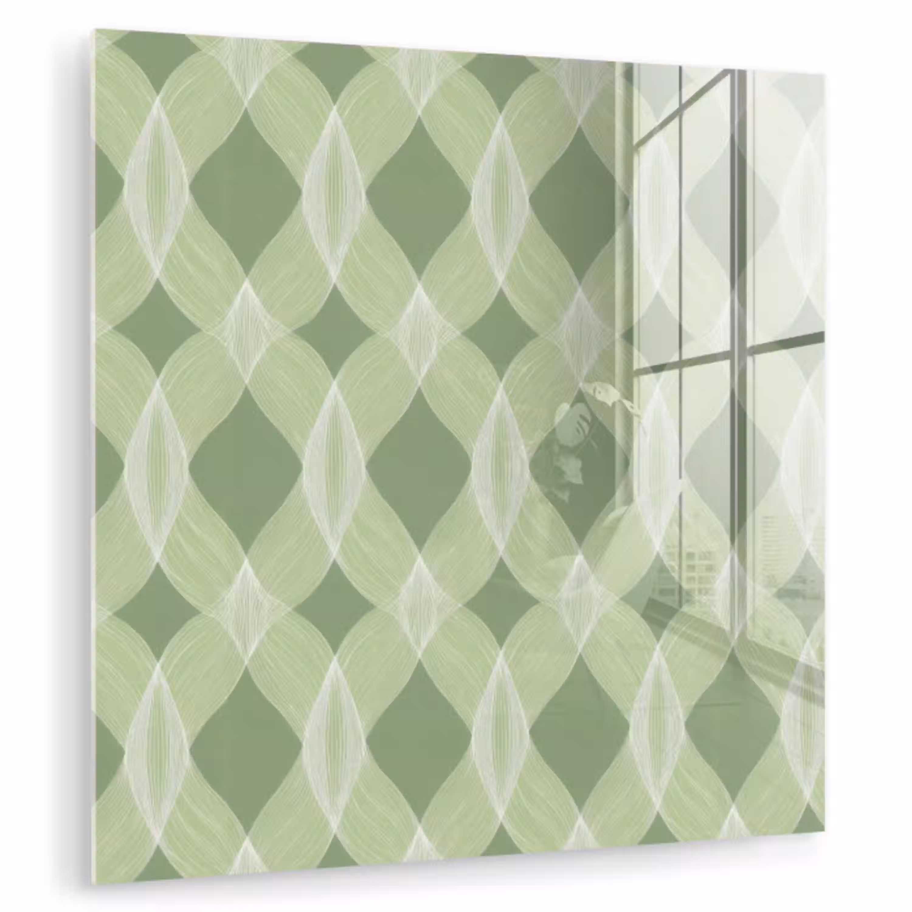 Saliegroen - Geometrisch - Organisch - Traliewerk - Patroon plexiglas 5mm klein 11 -zzzproduct_nieuw