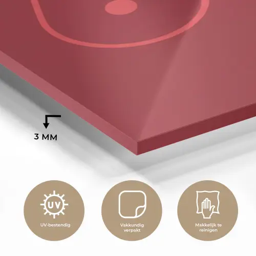 Minimalistisch - Lijnillustratie - Rood plexiglas 5mm klein -sfeer2