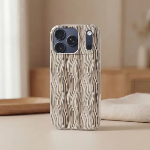 Golven - 3D - Crème Telefoonhoesje iPhone 17 Pro klein 878 -sfeer2