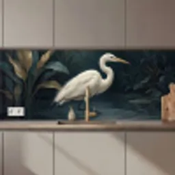 Reiger - Water - Natuur - Modern - Wit keuken achterwand 2 middel zz_3dshopping