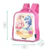 Roze flamingo en blauwe dolfijn op een strand Kinderrugzak - Roze middel -productfoto_formaten