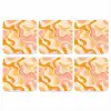 Abstract - Golvend - Oranje onderzetter kurk middel -3d