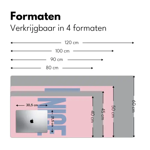 Nice - Paars - Roze Muismat XXL klein -sfeer5