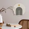 Minimalistisch - Zwarte boog - Gouden cirkel Akoestische PET Vilt - Rond klein -sfeer3