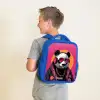 Panda met Koptelefoon, Zonnebril en Gouden Ketting Kinderrugzak - Blauw middel -sfeer2