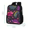 Dinosaurus - Kind - Patronen - Roze - Meisjes Rugzak - Zwart middel -productfoto_formaten
