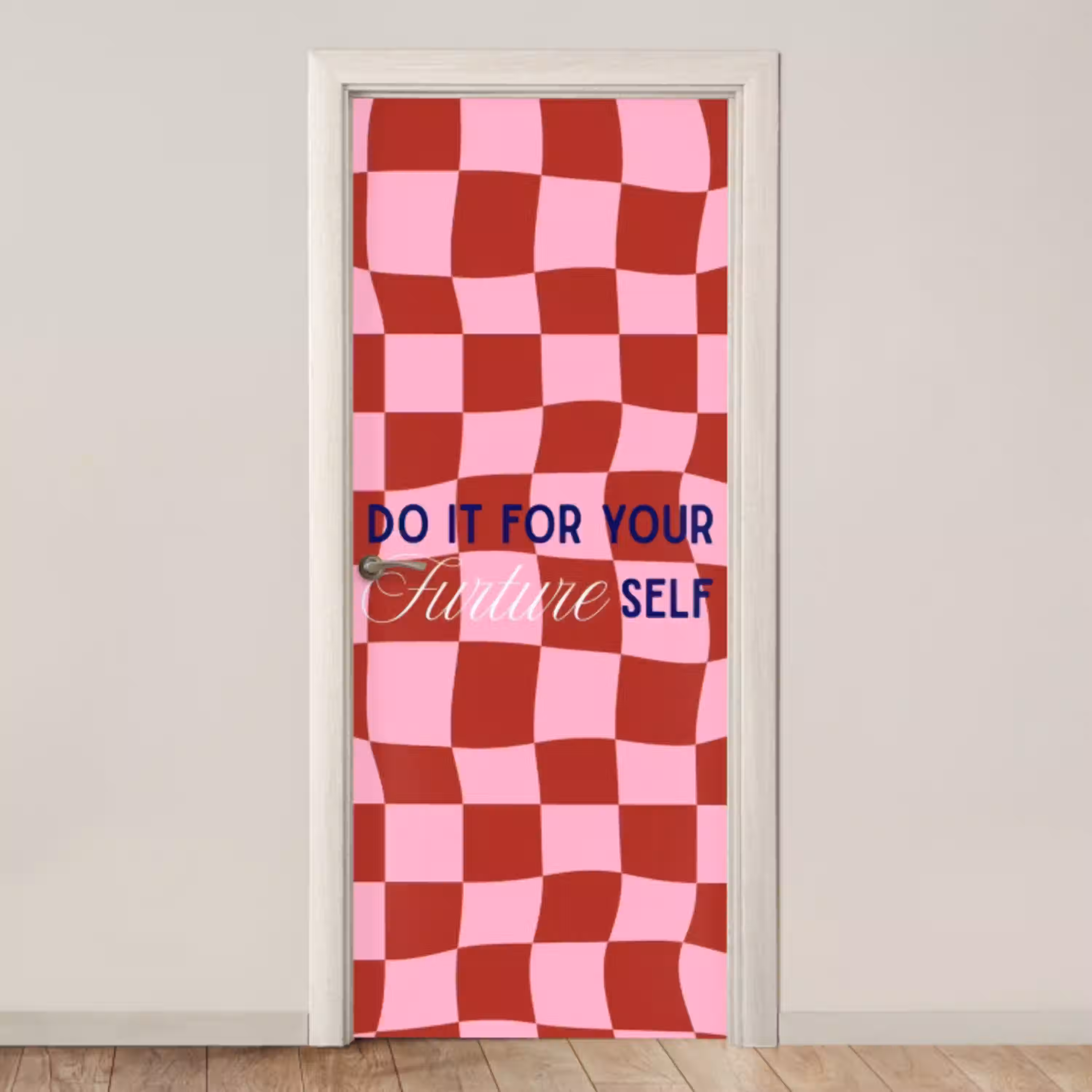 Furture - Geblokt - Rood deurposter klein -3d_beige
