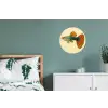 Vis - illustratie - Stippen - Oranje Wandcirkel aluminium klein -slaapkamer