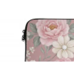 Pioenrozen - Vingerhoedskruid - Pink laptophoes neopreen klein -detail