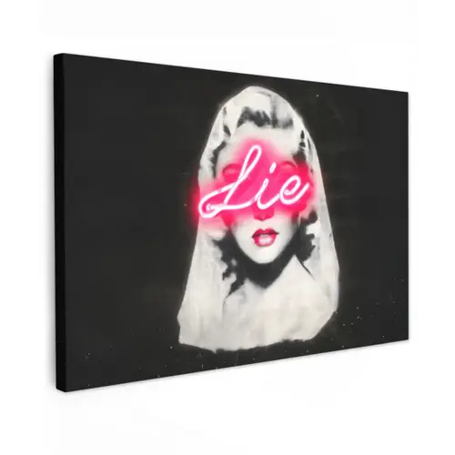 Neon - Letters - Vintage - Vrouw canvas 2cm klein -z3d