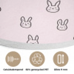 Konijnen - Minimalistisch - Roze Akoestische PET Vilt - Rond klein 838 -closeup_NL