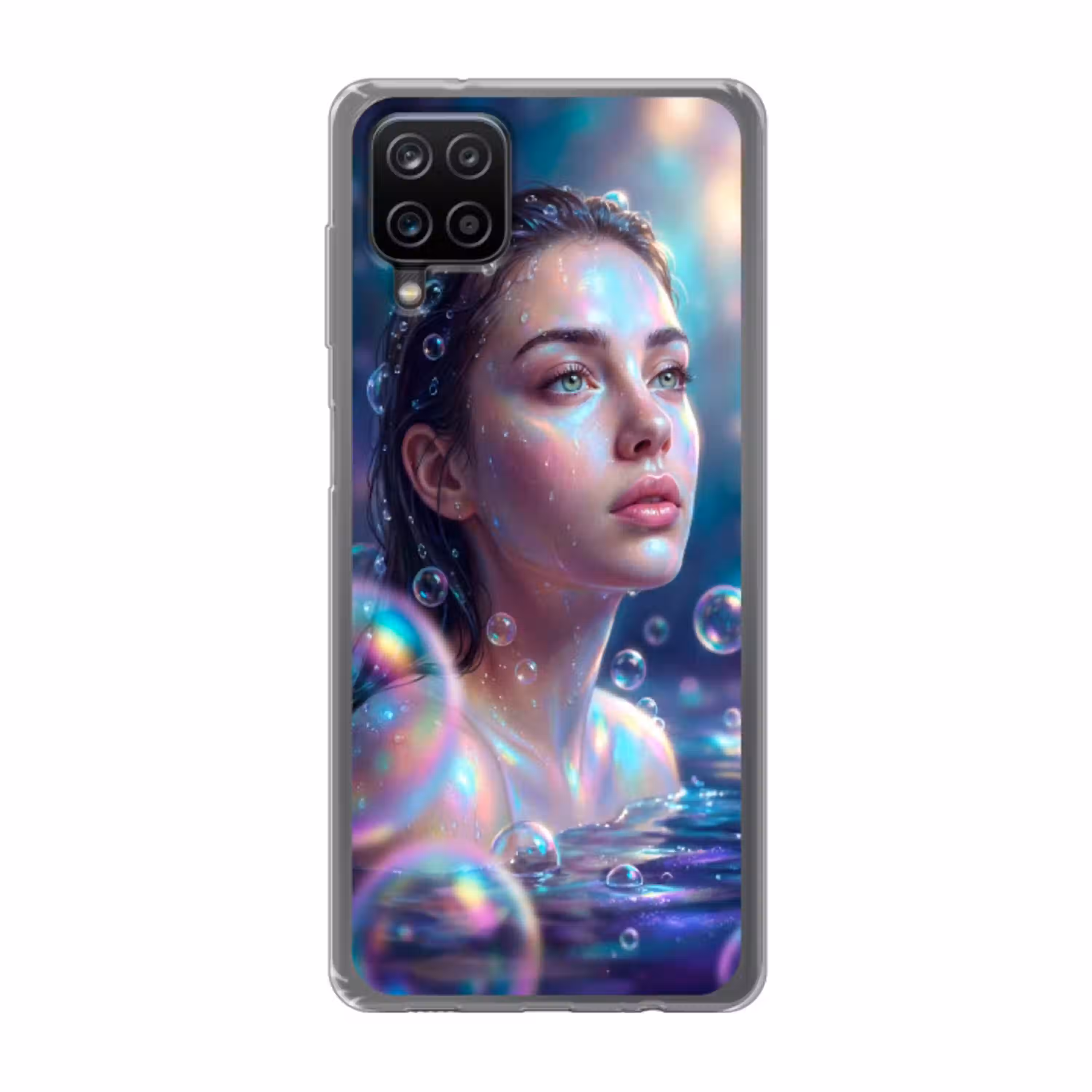 Vrouw - Water - Portret - Kleurrijk - Modern Telefoonhoesje Samsung Galaxy A12 klein -3d