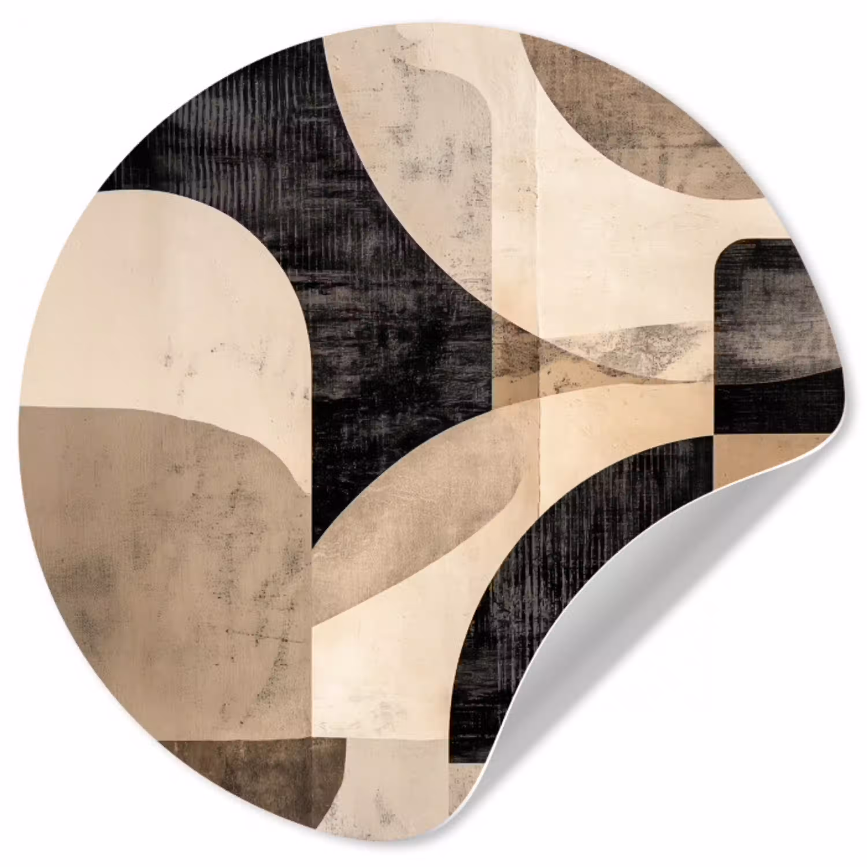 Abstract - Vormen - Modern - Beige Wandcirkel behangsticker klein -3d